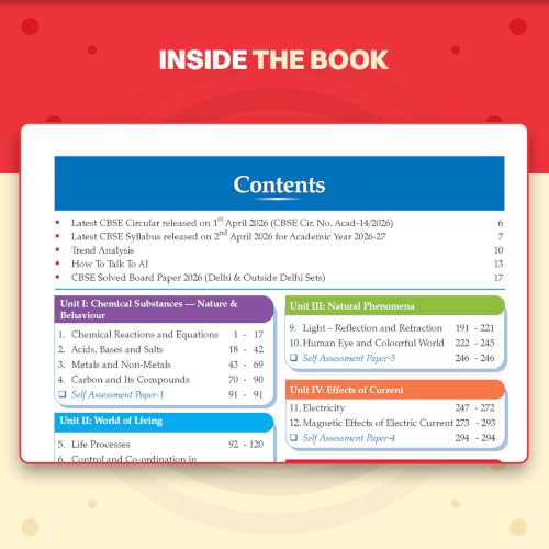 Oswaal CBSE Class 10 Science Question Bank | Chapter & Topic-wise Solved Papers (2017–2026) | Based on Latest Syllabus (April 2026) | Includes 2026 Papers | For 2027 Exam