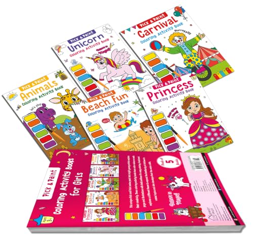 Pick & Paint - Coloring Activity Books for Girls (Pack of 5)