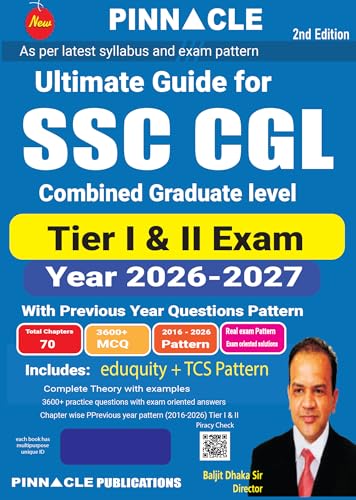 SSC CGL 2026 – 27 Ultimate Guide for Tier 1 & Tier 2 | 10 Years Chapterwise Previous Year Solved Papers ( 2016 – 2026 ) | 3600+ MCQs | Latest Eduquity + TCS Pattern | 2nd Edition