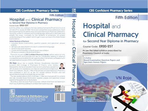 CBS Confident Pharmacy Series | Hospital and Clinical Pharmacy| for Second Year Diploma in Pharmacy 5/e