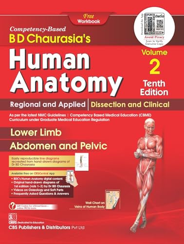 Bd Chaurasias Human Anatomy 10Ed 4 Vol Set (Pb 2025)