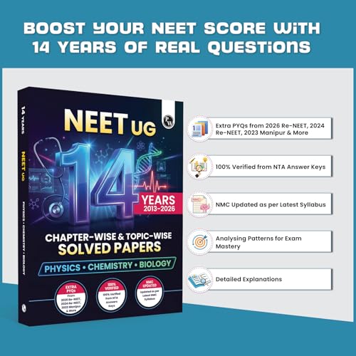 PW NEET 14 Years PYQs (2026-2013) Chapterwise & Topicwise Solved Papers | Additional PYQs of Re-NEET of 2026 & 2024, 2023 Manipur & More | Past Year Questions with Detailed Solutions
