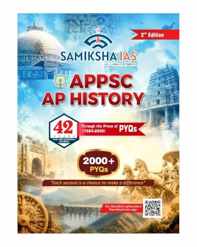 Samiksha IAS APPSC Topic-wise 42 Years AP History PYQs Book, 2nd Edition, 2000+ Topic-Wise Previous Year Questions (1984-2026)