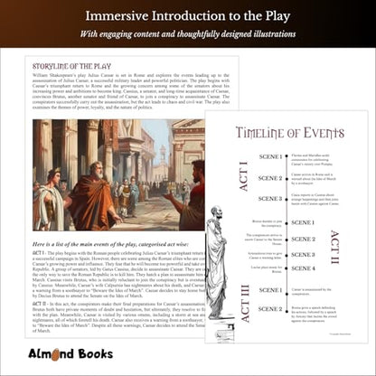 Almond Books ICSE Class 9 & 10 Julius Caesar (Text With Paraphrase) English Literature | Textbook, Paraphrase, MCQs