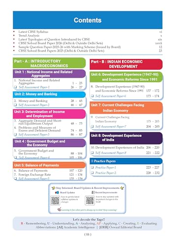Oswaal CBSE Class 12 Economics Question Bank | Chapter & Topic-wise Solved Papers (2017–2026) | Based on Latest Syllabus (April 2026) | Includes 2026 Papers | For 2027 Exam