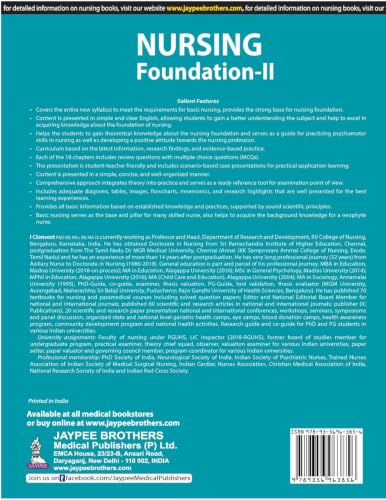 Nursing Foundation-II, 2/E for BSc Nursing Students | As per the Revised INC Syllabus | Health Assessment, Hygiene, Elimination, Oxygenation & Medication Administration with Nursing Care Plans