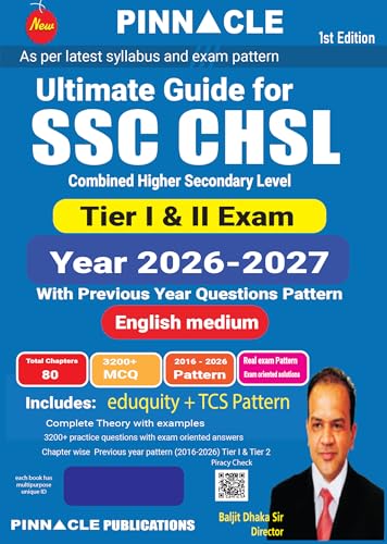 SSC CHSL 2026 – 27 Ultimate Guide for Tier 1 & Tier 2 | English medium | 10 Years Chapterwise Previous Year Solved Papers ( 2016 – 2026 ) | 3200+ MCQs | Latest Eduquity + TCS Pattern