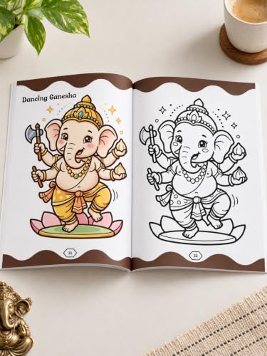 Indian Gods Coloring Book for Kids |120 GSM Thick Pages I Premium Quality Illustrations | Hindu God Colouring Book | 11x8.5 inch | Age 5-15+ Years