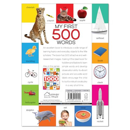 My First 500 Words For Kids | Age 2–6 Years | Early Learning | Picture Book | Alphabet | Numbers | Shapes & Colours | Animals | Toddler & Preschooler | Vocabulary Building | Paperback | Latest Edition