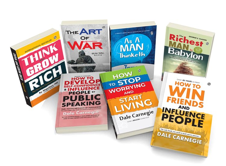 Think & Grow Rich, The Art of War, How to Win Friends & More - English Classic Novel, Confidence building book, Educatioanl book for kids | Combo of 7 Books