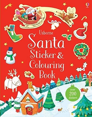 SANTA STICKER AND COLOURING BOOK book cover