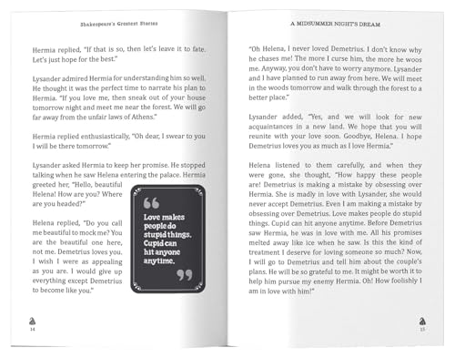 A Midsummer Night's Dream : Shakespeare’s Greatest Stories (Abridged and Illustrated) With Review Questions And An Introduction To The Themes In The Story