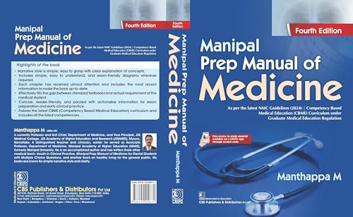 MANIPAL PREP MANUAL OF MEDICINE WITH ACCESS CODE 4ED (PB 2026) ISBN - 9788199209671.