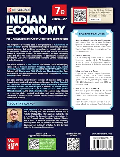 Indian Economy Courseware, 7e by IAS Nitin Singhania for UPSC 2026-27 | 16 Years' Prelims (2010-2025) & Mains PYQs (2021-2025) | 20+ Author Videos | 400+ Practice Questions | Full Colour eBook