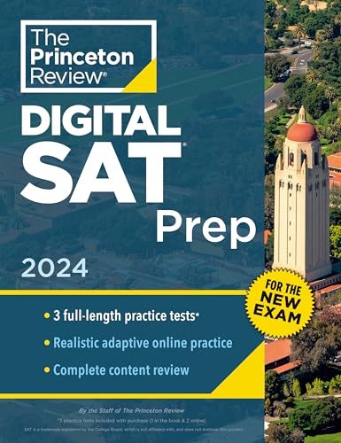 Princeton Review Digital SAT Prep, 2024: 3 Practice Tests + Review + Online Tools book cover