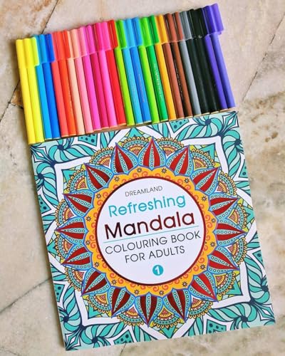 Refreshing Mandala – Colouring Book for Adults Book 1 | Intricate Mandala Designs for Mindfulness, Relaxation & Creativity | High Quality Paper for Pens, Pencils & Markers