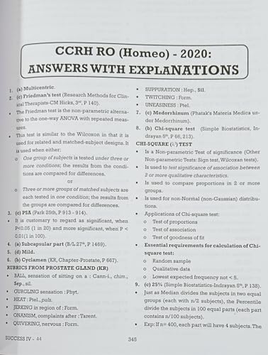 SUCCESS A GUIDEBOOK ON HOMEOPATHY FOR COMPETITIVE EXAMINATIONS (VOL IV)
