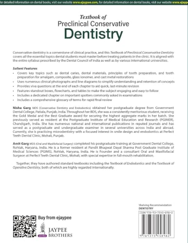 Textbook of Preclinical Conservative Dentistry, 4/E for 2nd Year BDS Students | Dental Caries, Materials, Cast Metal, Amalgam and Composite Restorations | Viva Questions and Glossary