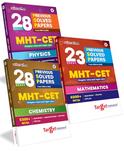 MHT CET Previous Years Questions Papers for 2027 Exam | MHTCET Physics Chemistry Maths 23+ Years PSP 13000+ MCQs | MHTCET Solved Papers 1999-2026 | Includes Study Techniques (Exam Experts)
