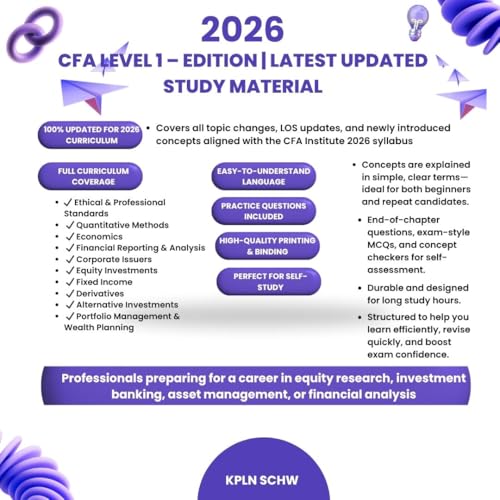 2026 CFA Level 1 KPLN SCHW Study Notes with 4 Syllabus Guides, 2 Question Banks, Exam Preparation Material - KPLN SCHW