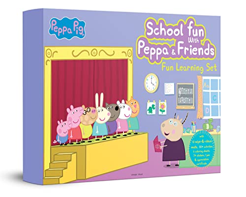 Peppa Pig - School Fun With Peppa & Friends : Fun Learning Set (With Wipe And Clean Mats, Coloring S