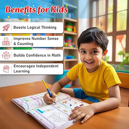555 Maths Activity Book for Kids Ages 5-10 Years, Fun Math Puzzles, Shapes, Numbers, Brain Games & Practice Sheets, Educational Learning Workbook