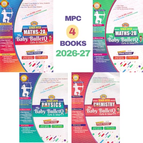 TG My Baby Bullet Q Intermediate 2nd Year MPC 2026-27 | Mathematics 2A & 2B, Physics & Chemistry | IPE Quick Revision & Exam Prep | Set of 4 Books (English Medium)
