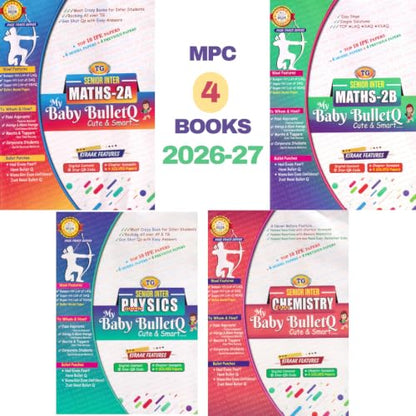 TG My Baby Bullet Q Intermediate 2nd Year MPC 2026-27 | Mathematics 2A & 2B, Physics & Chemistry | IPE Quick Revision & Exam Prep | Set of 4 Books (English Medium)