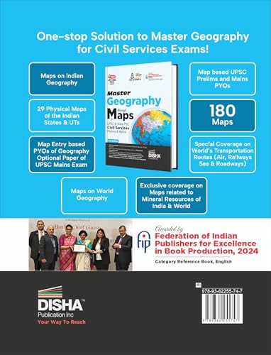 Disha Master Geography through Maps for UPSC & State PSC Civil Services Prelim & Main Exams 2nd Edition | Previous Year Questions PYQs | 180 Maps 4 ... Advice, Infographics, Charts & Tables