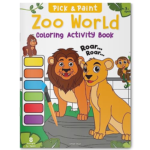 Pick and Paint Coloring Activity Book For Kids: Zoo World book cover