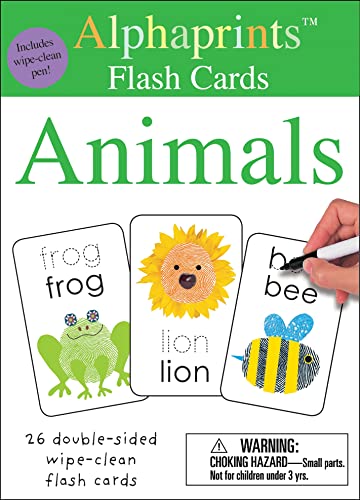 Alphaprints: Wipe Clean Flash Cards Animals book cover