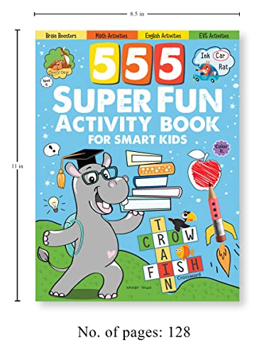 555 Super Fun Activity Book for Smart Kids | Puzzles, Mazes, Word Games & More | Ages 6–10 | 10+ Hours of Brain-Boosting Fun