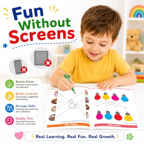 Matching Basic Skills Book for Kids 3+ | Fun Early Learning Activity Book with Shapes, Colors, Numbers & Patterns | Preschool Workbook | Best Educational Gift for Children