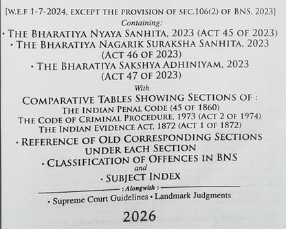 New Criminal Laws | Criminal Manual – Criminal Major Acts | Edition 2026 | Bharatiya Nyaya Sanhita 2023, Bharatiya Nagarik Suraksha Sanhita 2023 & ... Major Acts (New Criminal Laws 2026 Edition))