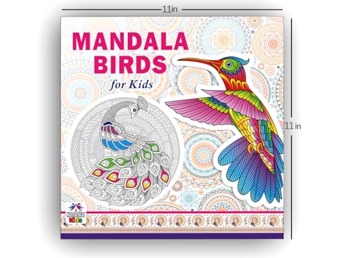 Mandala Birds Coloring Book for Kids | 30 Creative Bird Mandala Designs to Enhance Art Coloring, Drawing & Develop Art Skills | High Quality Premium Paper | Perfect Gift for Children & Teens