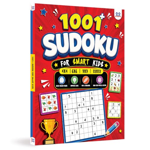 Sudoku Book for Kids | 1001+ Sudoku Puzzle Book for Kids & Adults | Brain Booster Activity Book - 4x4, 6x6, 9x9 & 12x12 Levels | Ages 8+ Years | Two Brothers Publications