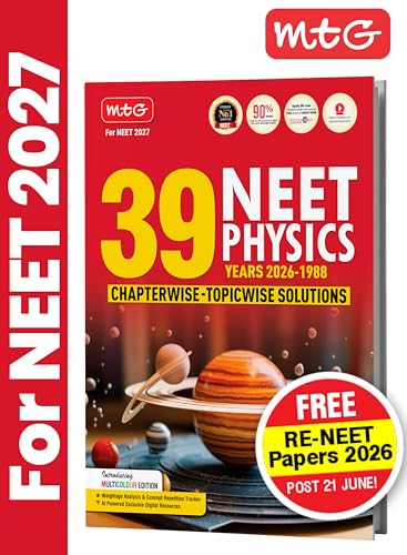 MTG NEET PYQ 39 Years Physics Book For 2026-2027 Exam | Chapterwise Topicwise Solved Question Papers | Free Video Solutions | AI Powered Digital Resource