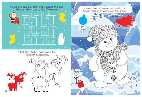 My Big Sticker And Activity Book: Christmas Sticker and Activity Book - Learning Activity Books for Kids 4+ Years - Early Learning Books