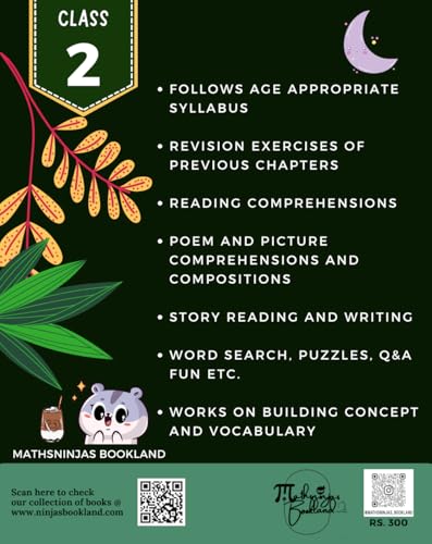 Class 2 English Grammar and Composition Book 2026 CBSE ICSE full syllabus with reading comprehensions Worksheets by Mathsninjas Bookland