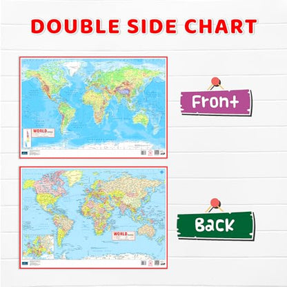 World and India Map Early Learning 30 inch X 20 inch Educational Chart for Kids- Non-Tearable and Waterproof, Double Sides Printed Laminated Chart, ... - Paper Print Wall Chart – 27 November 2025