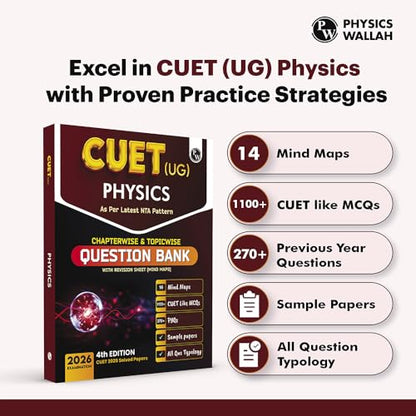 PW CUET UG Entrance Exam Books 2026 – Physics | Chapterwise & Topicwise MCQs Question Bank | Theory + Exercises | CUET UG PYQ (2025–2022) | Mock Tests | Latest NTA Pattern | Paperback