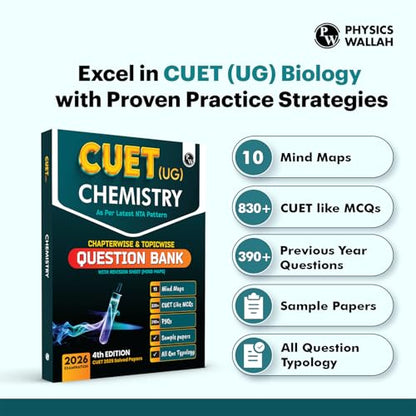 PW CUET UG Entrance Exam Books 2026 – Chemistry | Chapterwise & Topicwise MCQs Question Bank | Theory + Exercises | CUET UG PYQ (2025–2022) | Mock Tests | Latest NTA Pattern