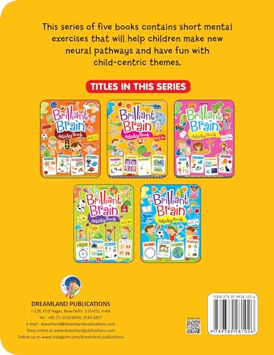 Brilliant Brain Activity Book for Kids Age 4–5 Years with Matching, Colouring, Counting & More | 88 Pages of Educational & Fun Activities for Early Learning