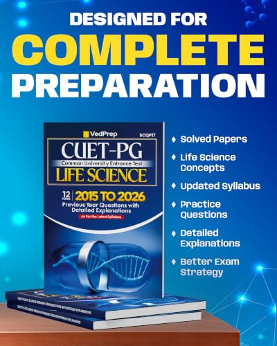 VEDPREP CUET-PG Life Science Solved Papers 2015–2026| Previous Year Questions with Detailed Solutions | COMMON UNIVERSITY ENTRANCE TEST | As Per Latest CUET-PG Syllabus | Second Edition 2026 |