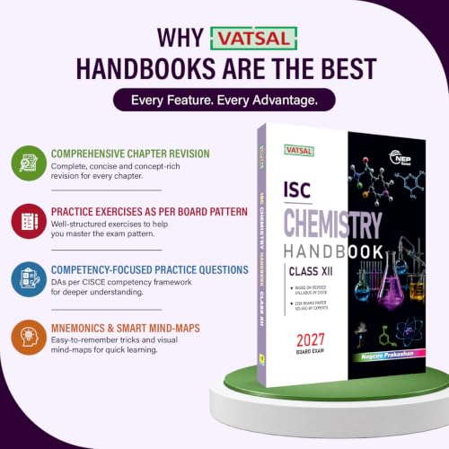 Vatsal ISC Chemistry Handbook Class 12th for Board Exam 2026-27 | Latest Question Formats Sample Paper | Question Bank - Nageen Prakashan