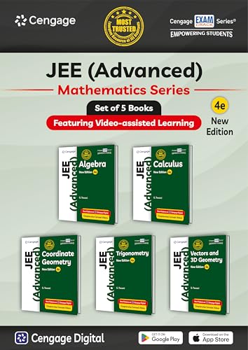 Cengage Mathematics Combo for JEE Advanced: Algebra + Calculus + Coordinate Geometry + Trigonometry + Vectors & 3D Geometry Set of 5 Books with Chapterwise Concept Videos & Online Assessments