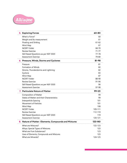 Arihant All in One Science Class 8 Book 2025 Edition | NCERT Based Complete Study Guide with Mind Map, Competency Based Questions, Chapterwise Exercises and Sample Question Papers