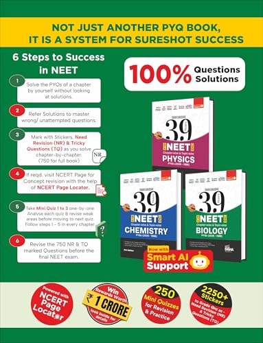Disha Combo (3 Books) Errorless 39 Years NEET Chapter-wise & Topic-wise Physics, Chemistry & Biology NEET PYQ Book(2026 - 1988) 21st Edn | NEET Previous Year Solved Papers with 2026 Cancelled & Retest