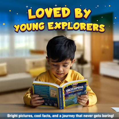 First Earth and Beyond Encyclopedia Books for Kids, Explore Space to Mountains, Activity Book for 5-10 Years Old, Fun Learning Book
