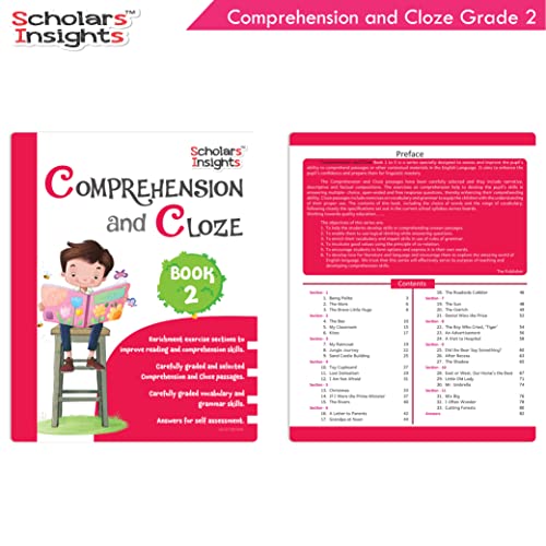 Scholars Insights Comprehension and Cloze Grade 2 - Enrichment Exercises for Reading, Comprehension, Vocabulary, and Grammar Skill Development with Self-Assessment Sheets